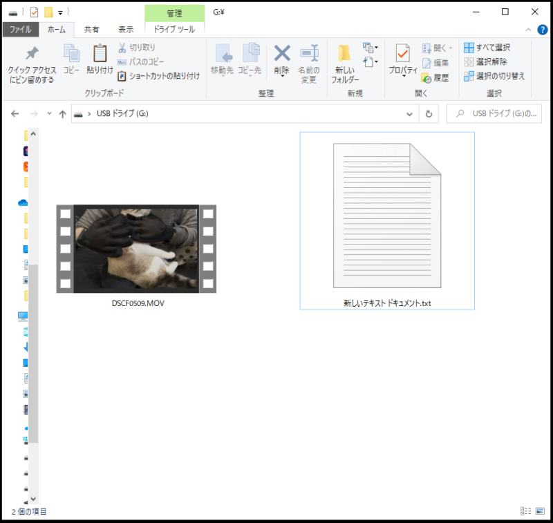 SDカード内のファイルを示した画像